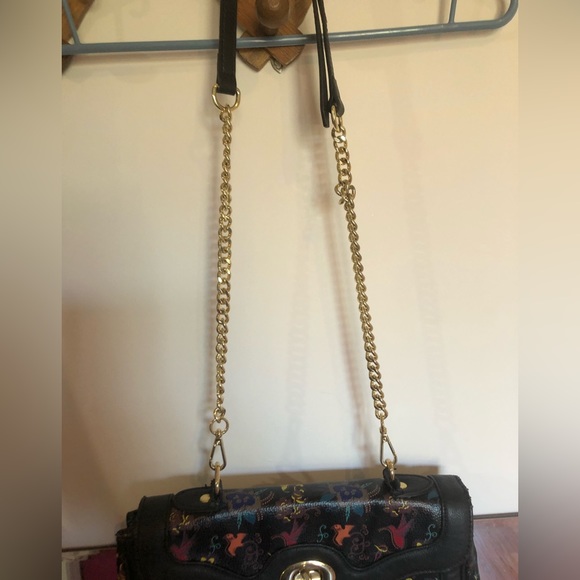 Aldo Black purse with multi-coloured Bird pattern - Picture 7 of 8